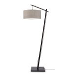 Lampadaire en bambou noir / lin h176cm