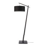 Lampadaire en bambou noir / lin h176cm