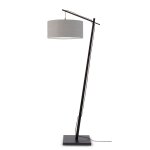 Lampadaire en bambou noir / lin h176cm
