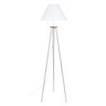 Lampadaire bois, blanc, h155xd 40x p 40cm
