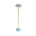 Lampadaire bois, bleu, h162xd40xp40cm