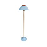 Lampadaire bois, bleu, h165xd43xp43cm