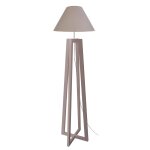 Lampadaire bois, gris , h150xd 40xp40cm