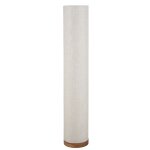 Lampadaire en bois de manguier et lin beige h140
