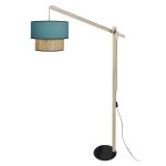 Lampadaire bois, naturel, bleu, h 190xd40xp40cm Lampadaire bois, naturel, bleu, h 190xd40xp40cm