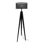 Lampadaire bois, noir , h 160xd45x p 45cm
