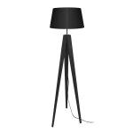 Lampadaire bois, noir , h163xd50xp50cm