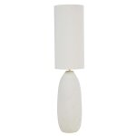 Lampadaire en cramique et abat jour en polyester recycl blanc h122