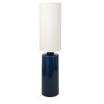 Lampadaire en cramique bleu nuit et abat - jour blanc cass h135