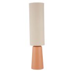Lampadaire en cramique effet terre cuite et abat - jour en tissu blanc crme h126