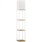 Lampadaire design 3 tagres h. 159cm blanc effet bois clair