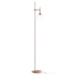 Lampadaire doré avec abat - jour en verre blanc et réglable en hauteur Lampadaire doré avec abat - jour en verre blanc et réglable en hauteur