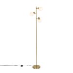 Lampadaire dor� verre opale 3 lumi�res orientable