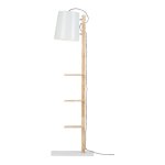 Lampadaire avec �tag�res m�tal / bois blanc h168cm