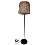 Lampadaire ext filaire poly rotin bois h150cm