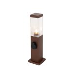 Lampadaire extérieure brun rouille 45 cm avec prise ip44 Lampadaire extérieure brun rouille 45 cm avec prise ip44