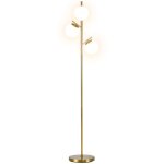 Lampadaire globe design no - rtro 3 ampoules h. 169 cm mtal dor