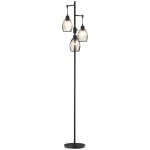 Lampadaire industriel grillag arqu h154 cm mtal noir rotin