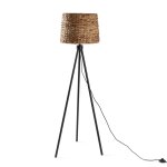 Lampadaire en jonc de mer et mtal, hauteur 144 cm