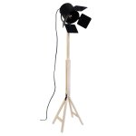 Lampadaire liseuse bois naturel et noir