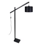 Lampadaire liseuse bois, noir , h180xd80x p80cm