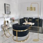 Lampadaire liseuse m�t h157cm metal abat - jour m�tal or