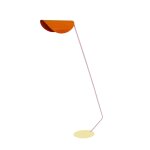 Lampadaire liseuse mtal, orange , h174xd33xp70cm