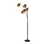 Lampadaire mtal 5 lumires rouille