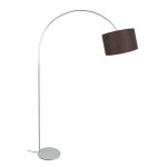 Lampadaire m�tal, argent, marron, h 190xd100x p 30cm