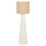 Lampadaire en métal blanc et abat - jour en jute h151 Lampadaire en métal blanc et abat - jour en jute h151