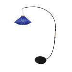 Lampadaire mtal, bleu, h195xd 43x p 110cm