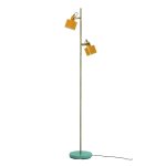 Lampadaire en mtal curry laiton turquoise