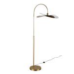 Lampadaire en métal doré et abat - jour aérien double h185 Lampadaire en métal doré et abat - jour aérien double h185
