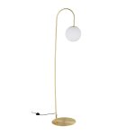 Lampadaire en métal doré et globe opaque h182 Lampadaire en métal doré et globe opaque h182
