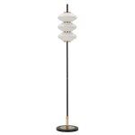 Lampadaire en mtal dor et verre ( 30 x 168 cm)