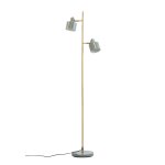 Lampadaire en m�tal gris / laiton