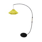Lampadaire mtal, jaune , h195xd43xp110 cm