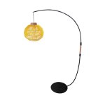 Lampadaire mtal, jaune , h195xd43xp110 cm