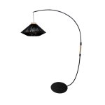 Lampadaire m�tal, noir , h195xd 43xp110cm
