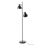 Lampadaire en mtal noir mat et chrome