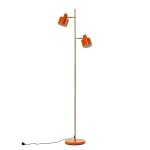 Lampadaire en mtal orange / laiton