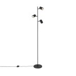 Lampadaire moderne noir 3 lumires