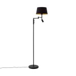 Lampadaire noir avec abat - jour noir et liseuse orientable