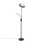 Lampadaire noir avec led et liseuse orientable