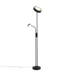 Lampadaire noir avec led et liseuse orientable
