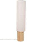Lampadaire octogonal en bois d'hévéa et abat - jour en tissu crème h132 Lampadaire octogonal en bois d'hévéa et abat - jour en tissu crème h132