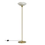 Lampadaire en opale / laiton avec mtal / verre