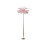 Lampadaire à plumes roses, Ø 55x160 cm Lampadaire à plumes roses, Ø 55x160 cm