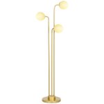 Lampadaire salon 3 spots pivotants en verre dor