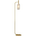 Lampadaire sur pied 153 cm avec abat - jour verre textur mtal or